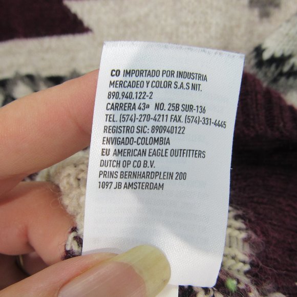 🐬AEO Prescott Sweater Aztec Trible print SM wool - Picture 10 of 12